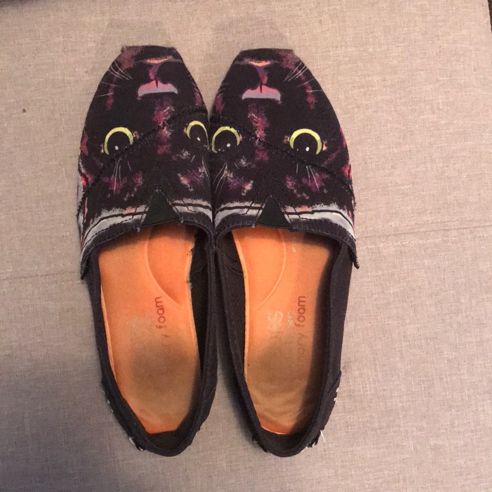 Cat Skechers Bobs slip-on canvas shoes